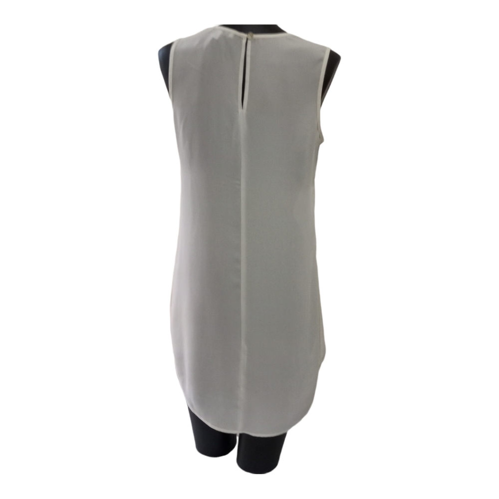 DR2 Women’s White Sheer Sleeveless Lace Yoke Blouse Sz XS - Picture 6 of 12